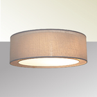 Luminária De Teto Plafon Cúpula Dupla Linho Pérola 50x16