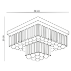 Luminária De Teto Plafon Sobrepor Cristal Legítimo Cake Quadr