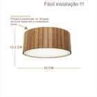 Luminária De Teto Plafon Sobrepor Led Redonda Madeira Dunas 2