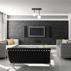 Luminária De Teto Plafon Soneto Duplo Preto Com Vidro Branco