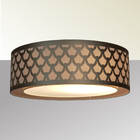 Luminária De Teto Plafon Trama Cúpula Dupla Bronze 50x16