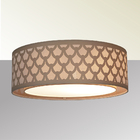 Luminária De Teto Plafon Trama Cúpula Dupla Cru 50x16