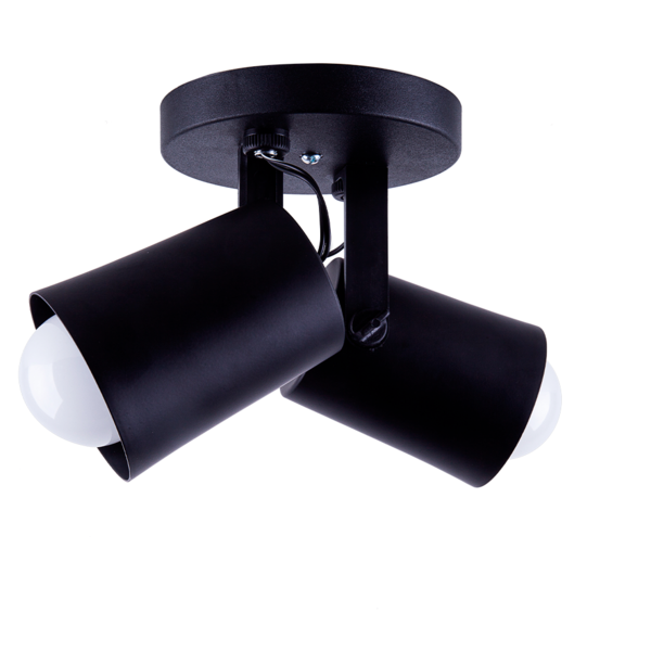 Luminária De Teto Spot Sobrepor Direcionável Fokus 2 Lâmpadas E27 Moderno Bivolt Preto 110/220v