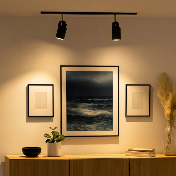 Luminária de Trilho Teto Becker com 2 Spots Preto 50cm
