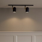 Luminária de Trilho Teto Ewa com 2 Spots Preto