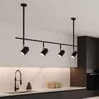 Luminária de Trilho Teto Ewa com 4 Spots Preto com Extensor 1