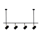 Luminária de Trilho Teto Ewa com 4 Spots Preto com Extensor 1