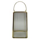 Luminária De Vidro Com Metal Dourado