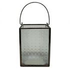 Luminária De Vidro Com Metal Preto