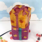 Luminária Decoração Led Caixinha De Presente Amarelo E Rosa 2