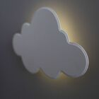 Luminária Decorativa De Parede Nuvem Mdf Branca Grande Com Le