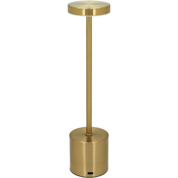 Luminária Decorativa Led Mesa Usb Metal 33x8x8cm Dourado