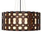 Luminária Decorativa Madeira Pendente  Encantadas 60cm Pau Fe