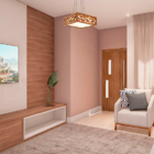 Luminária Decorativa Madeira Pendente Copacabana Quad 45cm Am