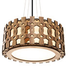 Luminária Decorativa Madeira Pendente Encantadas 45cm Nogueira