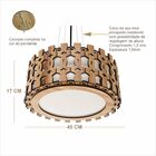 Luminária Decorativa Madeira Pendente Encantadas 45cm Nogueira