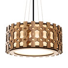 Luminária Decorativa Madeira Pendente Encantadas 45cm Nogueira