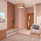 Luminária Decorativa Madeira Pendente Encantadas 45cm Nogueira