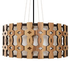 Luminária Decorativa Madeira Pendente Encantadas 45cm Nogueira