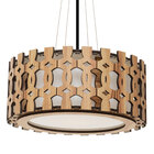 Luminária Decorativa Madeira Pendente Encantadas 45cm Nogueira