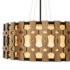 Luminária Decorativa Madeira Pendente Encantadas 45cm Nogueira