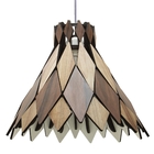 Luminária Decorativa Madeira Pendente Jericoacoara 40cm Pau F