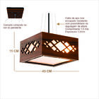 Luminária Decorativa Madeira Pendente Pipa 45cm Pau Ferro