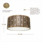 Luminária Decorativa Madeira Pendente Porto Belo Red 45cm Nog