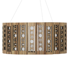 Luminária Decorativa Madeira Pendente Porto Belo Red 45cm Nog