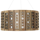 Luminária Decorativa Madeira Pendente Porto Belo Red 60cm Nog