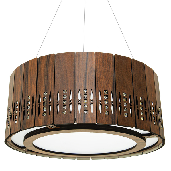 Luminária Decorativa Madeira Pendente Redondo Arpoador 45cm P