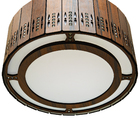 Luminária Decorativa Madeira Pendente Redondo Arpoador 45cm P