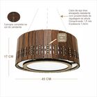 Luminária Decorativa Madeira Pendente Redondo Arpoador 45cm P