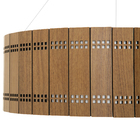 Luminária Decorativa Madeira Pendente Redondo Jabaquara 45cm