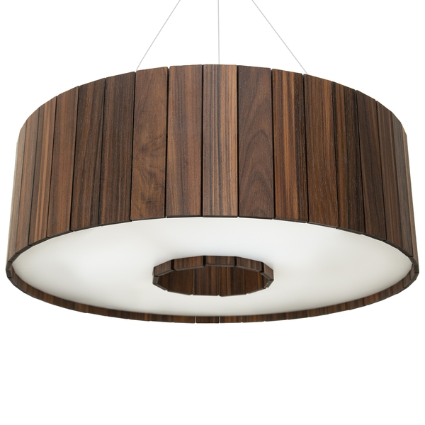 Luminária Decorativa Madeira Pendente Redondo Perequê 60cm Pa