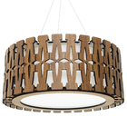 Luminária Decorativa Madeira Pendente Redondo Ubatuba 45cm Fr