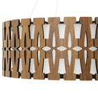 Luminária Decorativa Madeira Pendente Redondo Ubatuba 60cm Fr