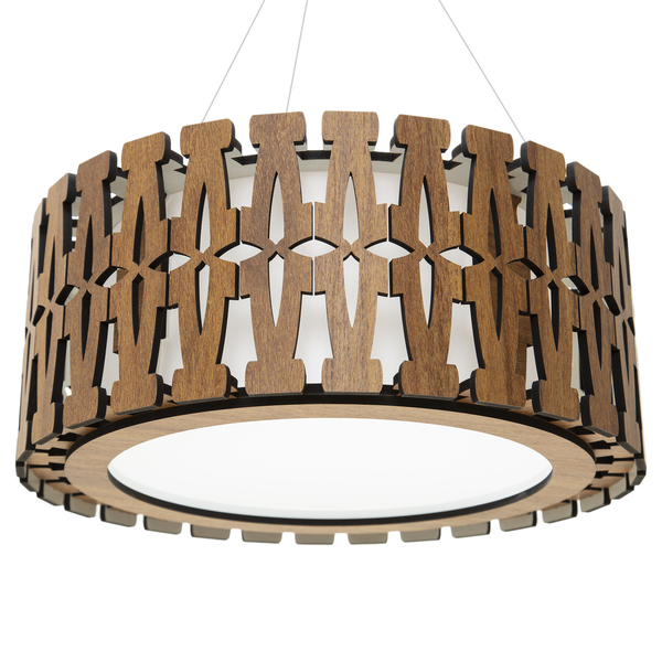 Luminária Decorativa Madeira Pendente Redondo Ubatuba 60cm Fr