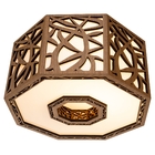 Luminária Decorativa Madeira Plafon  Copacabana Octa 45cm Fre