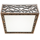 Luminária Decorativa Madeira Plafon Copacabana Quad 40cm Pau