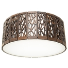 Luminária Decorativa Madeira Plafon Copacabana Red 35cm Pau F