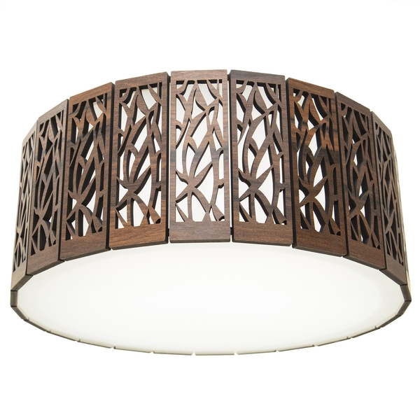 Luminária Decorativa Madeira Plafon Copacabana Red 45cm Pau F