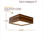 Luminária Decorativa Madeira Plafon Ilhota Nog 30cm Pau Ferro