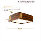 Luminária Decorativa Madeira Plafon Madeiro Nog 40cm Pau Ferro