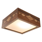 Luminária Decorativa Madeira Plafon Maresias Nog 20cm Pau Fer