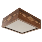 Luminária Decorativa Madeira Plafon Maresias Nog 30cm Pau Fer