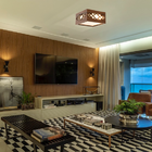 Luminária Decorativa Madeira Plafon Pipa 30cm Pau Ferro