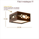Luminária Decorativa Madeira Plafon Pipa 30cm Pau Ferro