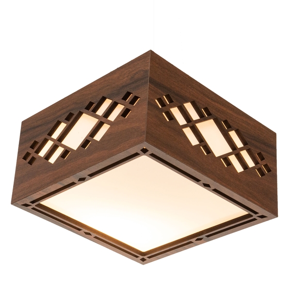 Luminária Decorativa Madeira Plafon Pipa 30cm Pau Ferro