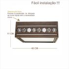 Luminária Decorativa Madeira Plafon Porto Belo Quad 20cm Pau